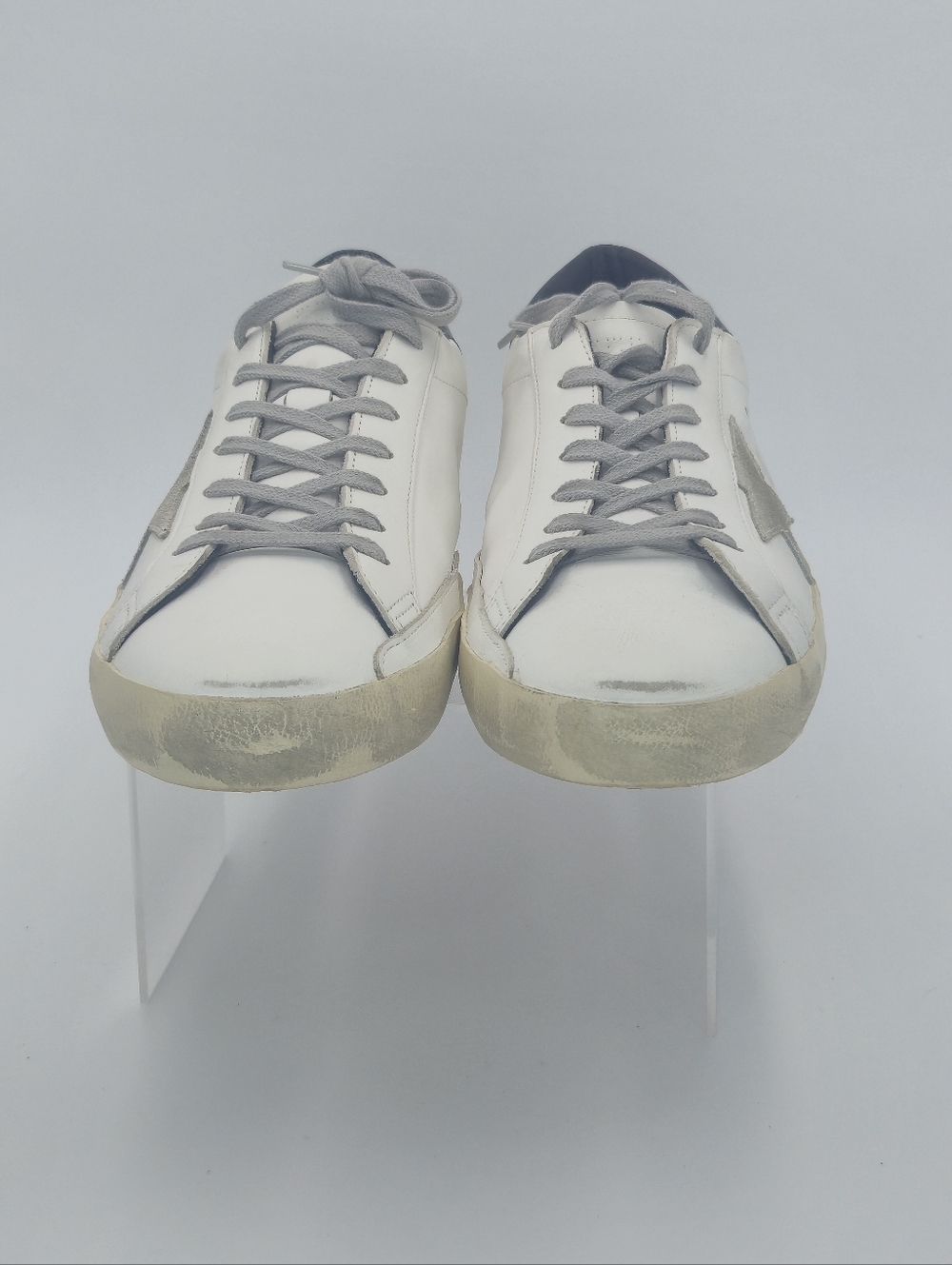 Golden Goose Super-Star White, Gray, Blk Low-Top Sneakers Men's Size EU 47 US 14 - Picture 4 of 16
